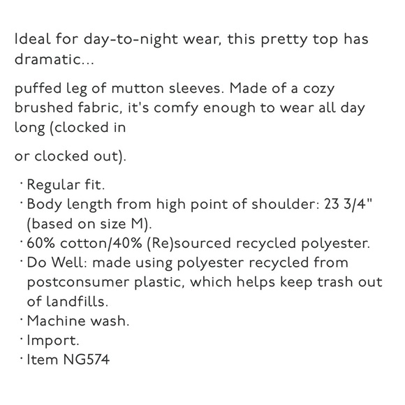 Madewell Cozy Puff Sleeve Top Antique Cream Brushed Fleece Minimalist Essential - Picture 8 of 10